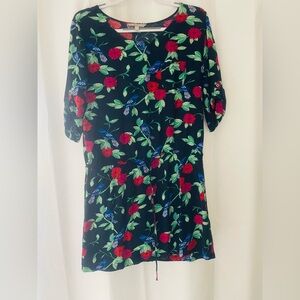 Large Banana Republic dress floral & birds pattern
